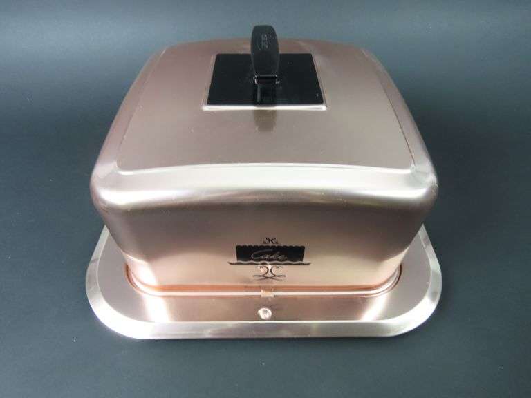 Vintage Coppertone West Bend Covered Cake Carrier