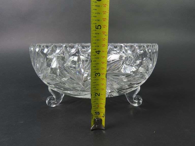 Vintage Cut Crystal "Pinwheel" Footed Bowl by American Cut