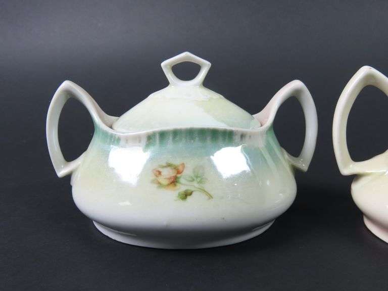 Antique Creamer & Lidded Sugar