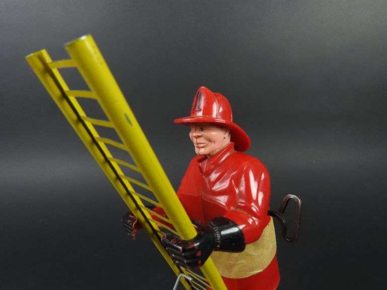 Vintage Marx Climbing Fireman Wind Up Toy