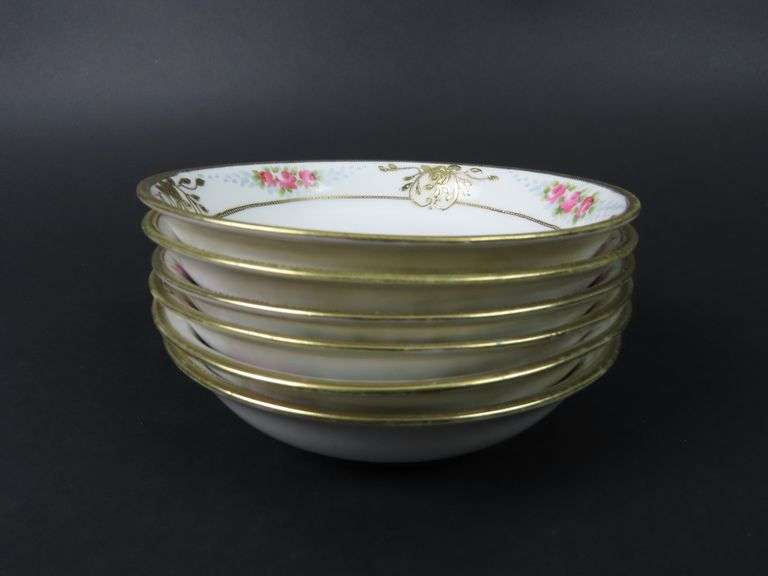 Lot of 6 Antique Handpainted Nippon Berry Bowls