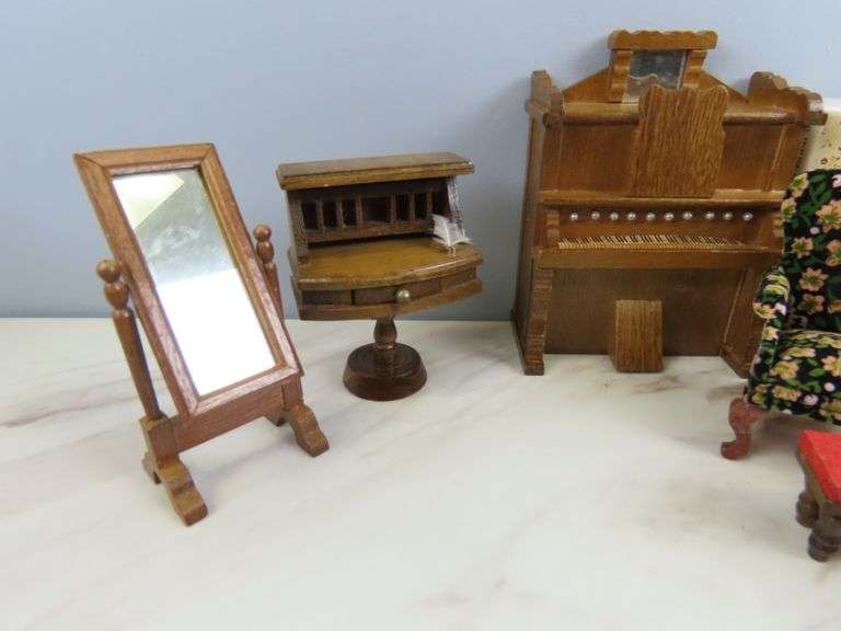 Collection of Wooden Doll House Furniture with Piano & Sealed Bed in Box