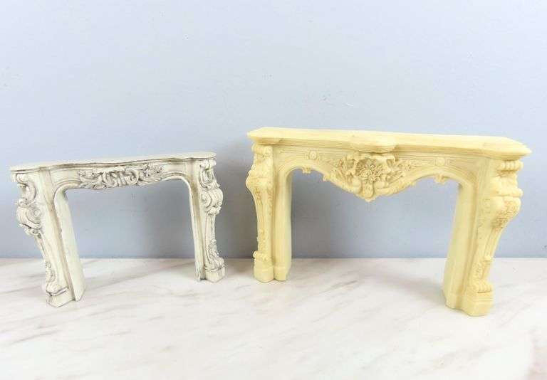 Lot of 2 Doll House Fireplace Mantles