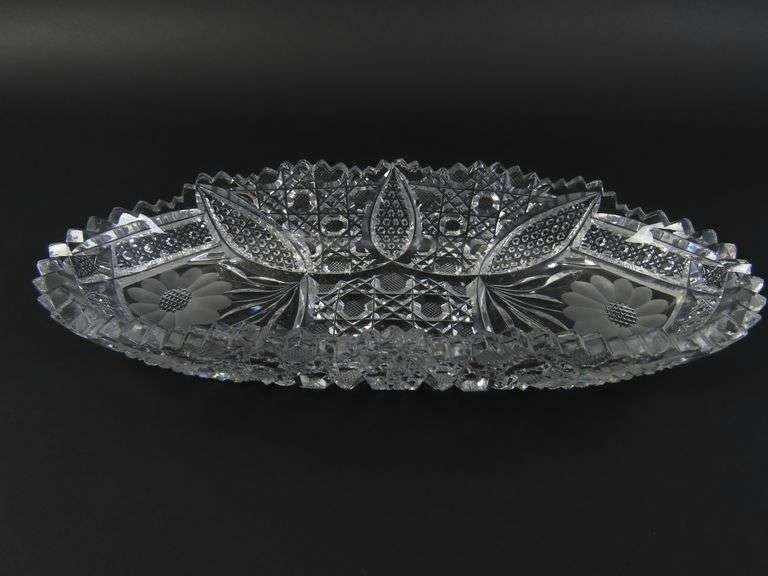 "Innovation 410" Cut Glass Pickle Dish by McKee