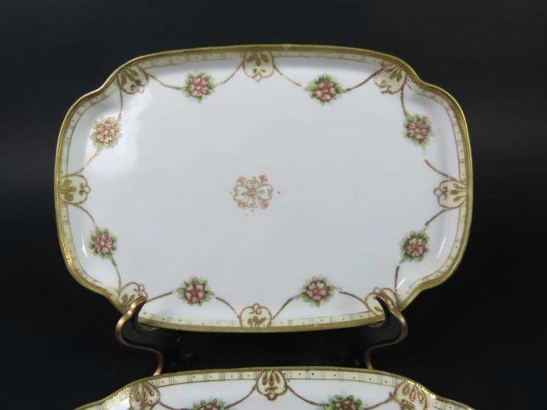 Lot of 2 Handpainted Nippon Porcelain Trays - Made in Japan
