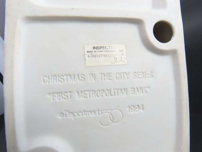 Dept. 56 "First Metropolitan Bank" Christmas in the City House