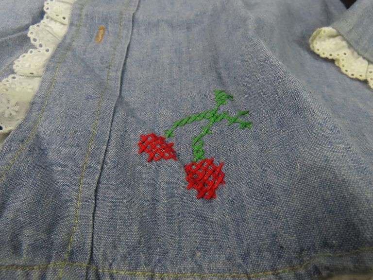 Vintage Bicentennial Embroidered Long Sleeve Shirt - Size 10