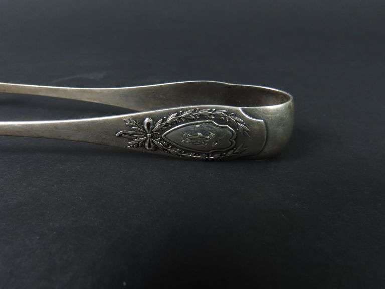 Vintage Monogrammed Silver Plated Tongs