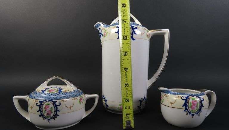 Noritake Chocolate Pot with Lidded Sugar & Creamer - Made in Japan