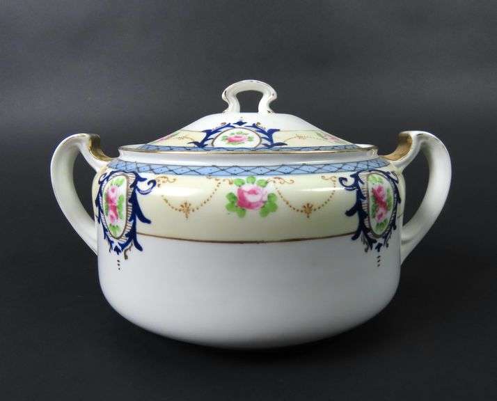 Antique Noritake Lidded Double Handled Covered Dish - Made in Japan - See Description