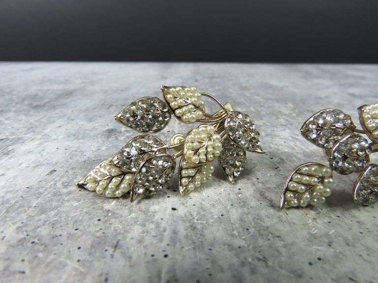 Beautiful Rhinestone Screwback Earrings