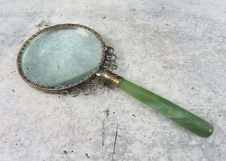 Beautiful Magnifying Glass with Jade Colored Handle