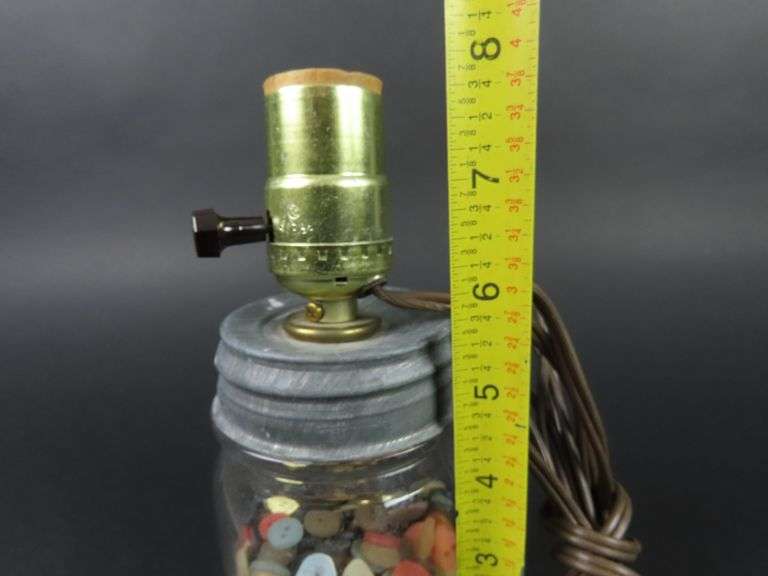 Handcrafted Jar of Buttons Lamp