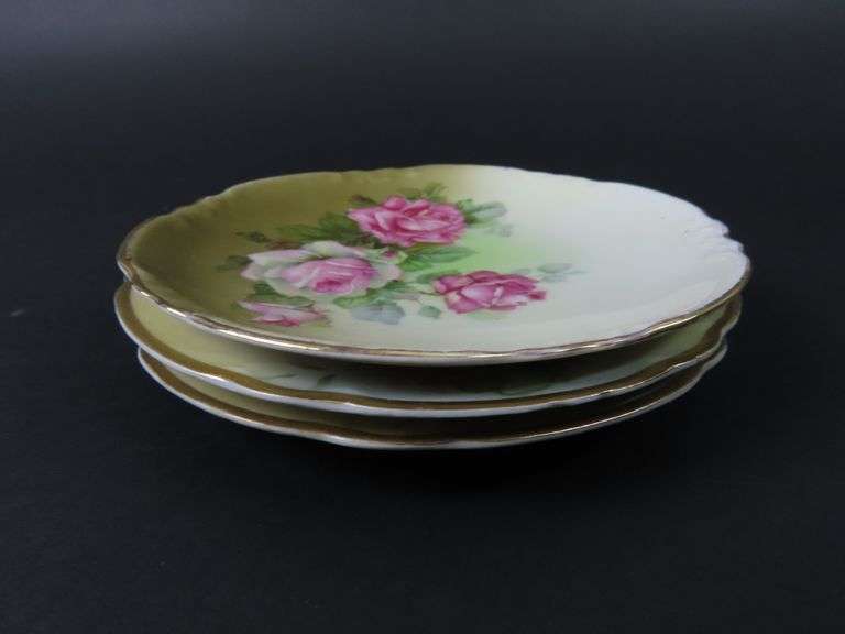 Mixed Lot of 3 Antique Floral 6" Plates