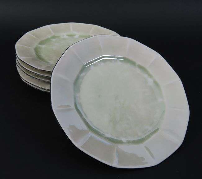 Lot of 6 Vintage Victoria Czechoslovakia Lusterware Lunch Plates