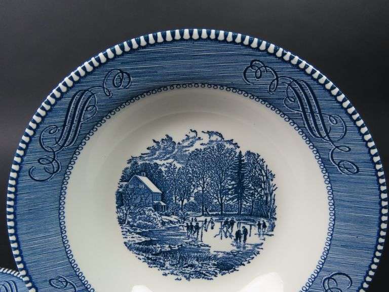 Lot of 2 Currier & Ives "Early Winter" Bowls