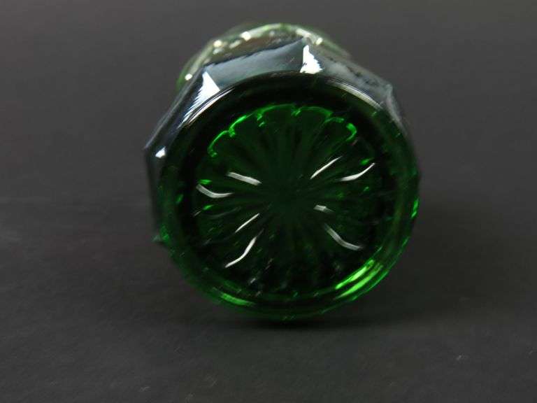 Vintage Helios Green Carnival Glass Toothpick Holder by Imperial Glass Co.