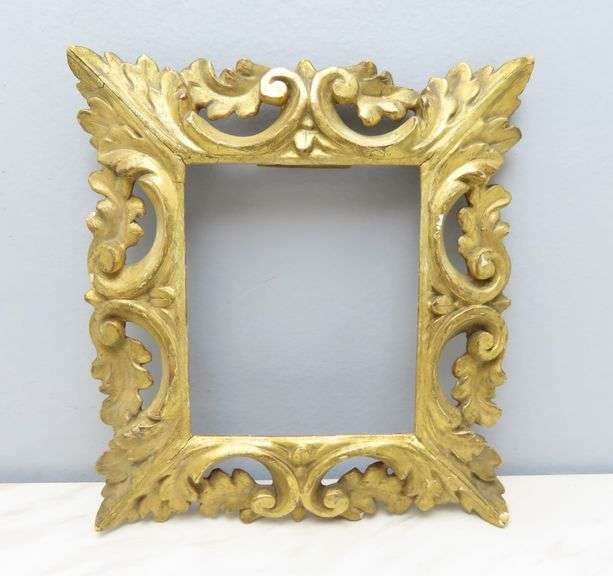 Vintage Gold Tone Carved Wooden Frame