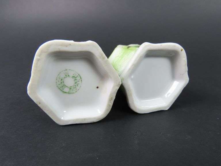 Lot of 2 Vintage Porcelain Toothpick Holders