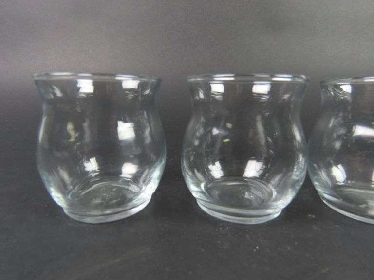 Lot of 4 Vintage Glass Votive Holders
