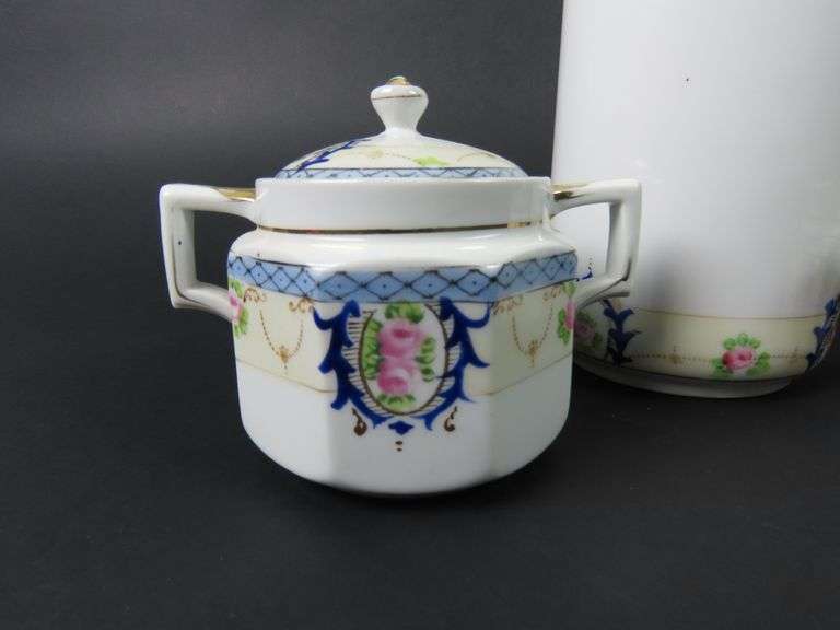 Antique Noritake Chocolate Pot with Creamer & Lidded Sugar