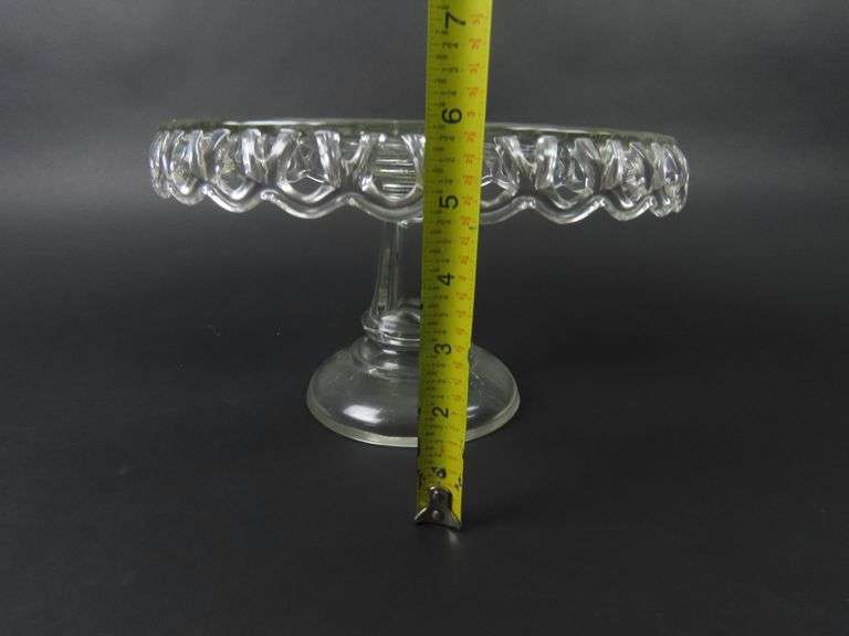 Vintage "Crocheted Crystal" Pedestal Cake Plate / Stand