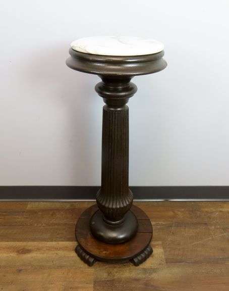 Antique Marble Top Plant / Candle Stand