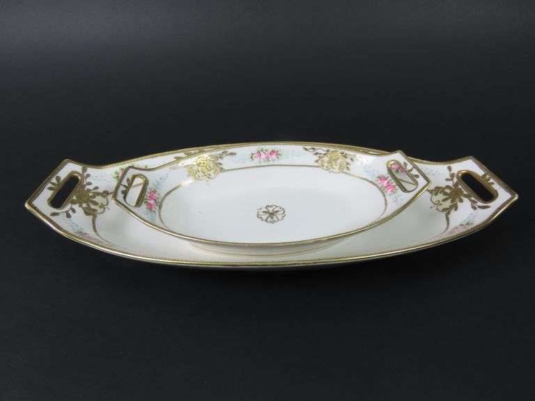 Lot of 2 Handpainted Nippon Serving Dishes