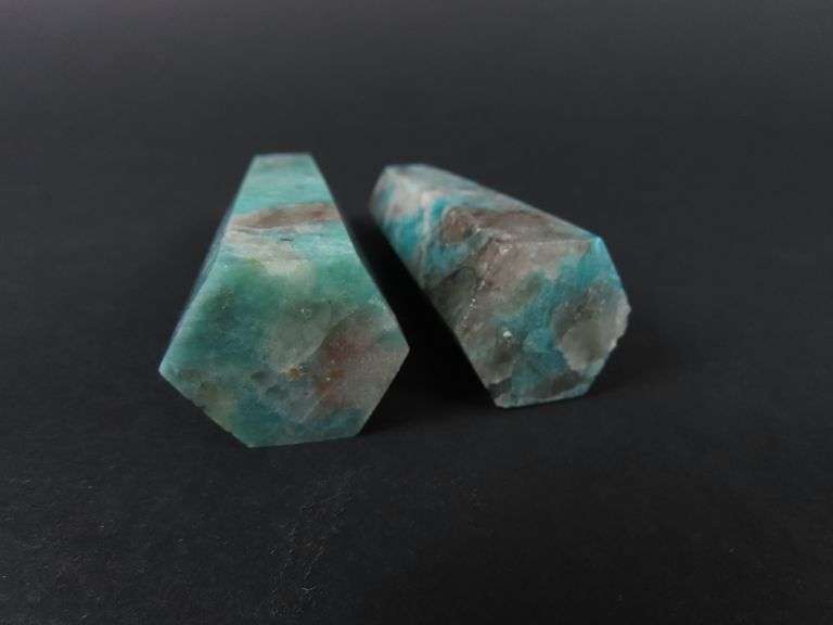 Lot of 2 Amazonite Crystal Towers