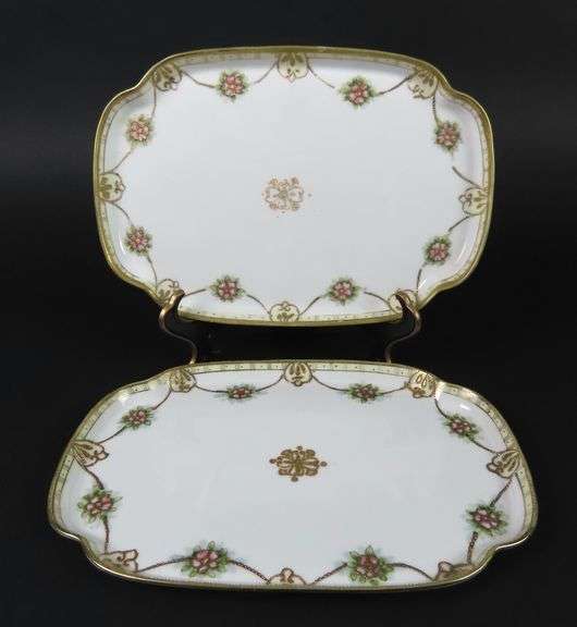 Lot of 2 Handpainted Nippon Porcelain Trays - Made in Japan