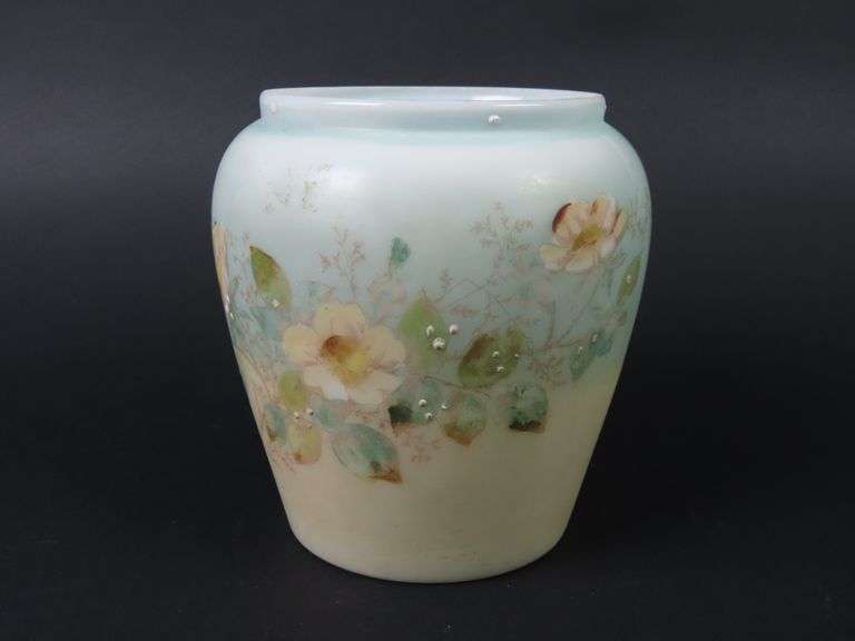 Antique Handpainted Bristol Glass Vase