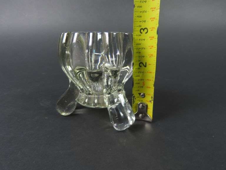 "National Clear" 3 Toed Single Light Candlestick