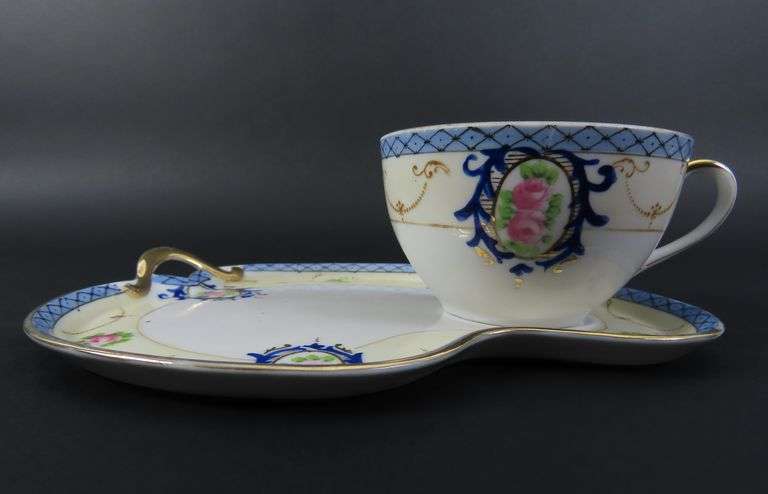 Noritake Handpainted Snack Tray with Teacup - Made in Japan