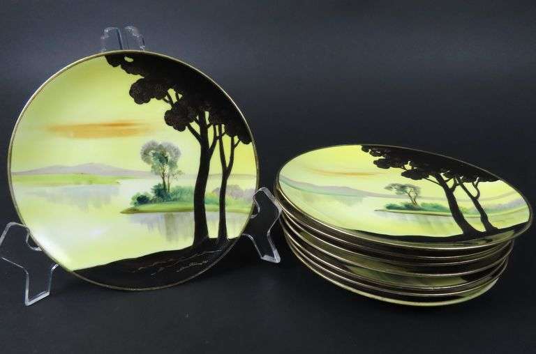 Lot of 8 Handpainted Nippon Bread Plates