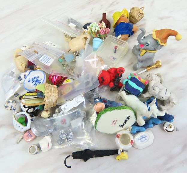 Big Lot of Doll House Miniatures with Lamp & Figures