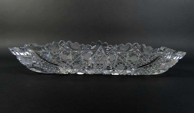 "Innovation 410" Cut Glass Pickle Dish by McKee