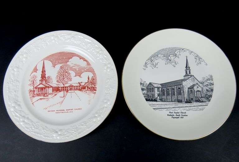 Lot of 2 Vintage Church Collector Plates