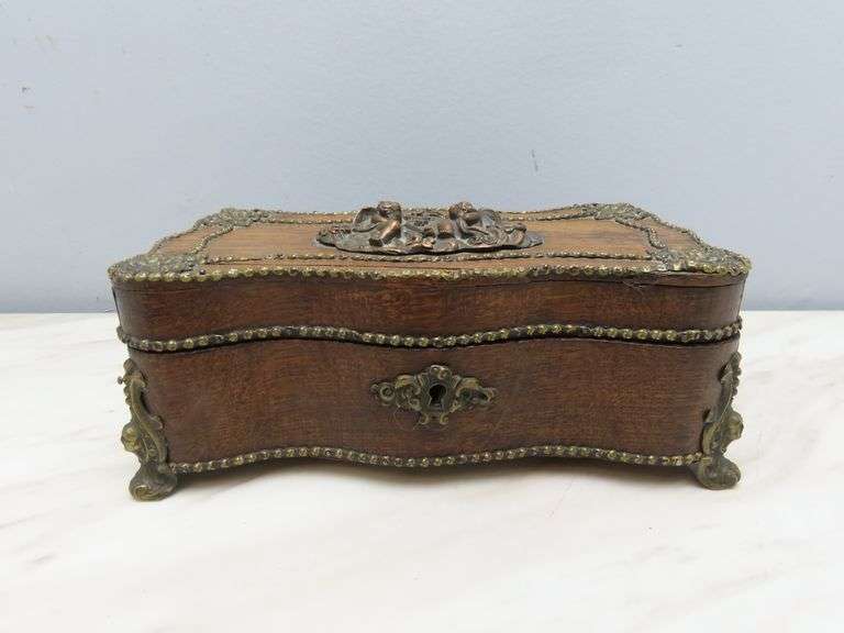 Beautiful Antique Wooden Lidded Box