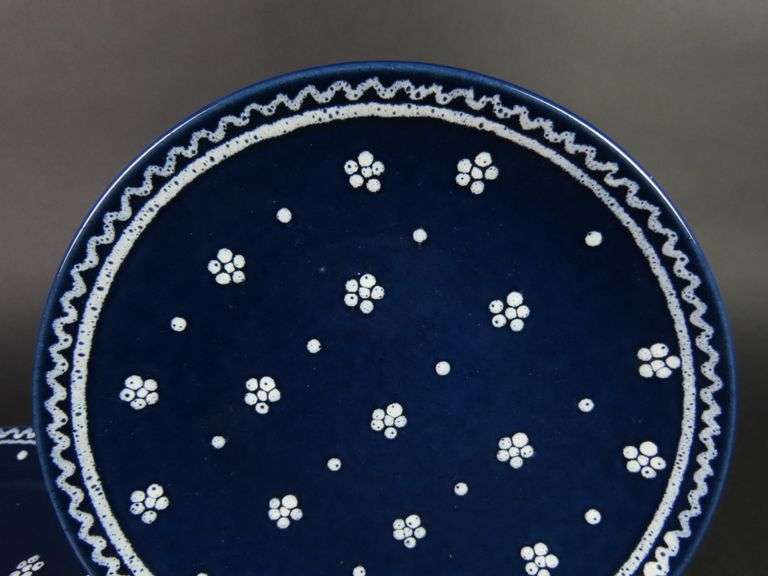Lot of 4 "Dirndl Blue" Dessert/Pie Plates by Gmundner Austria