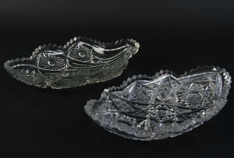 Lot of 2 Cut Glass Candy Dishes