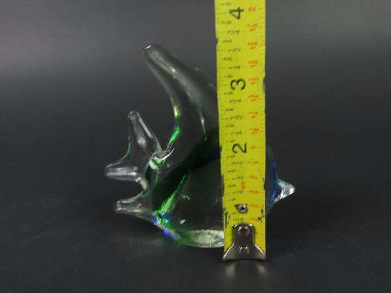 Vintage Art Glass Fish Paperweight Décor