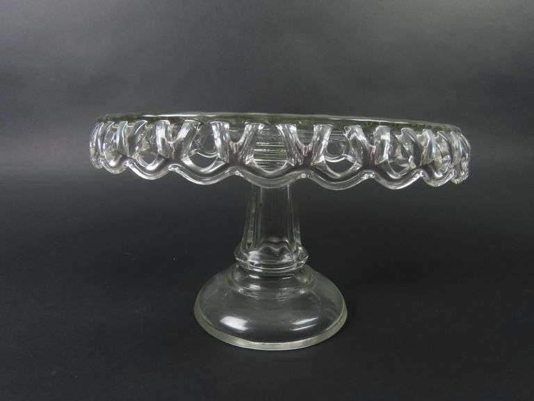 Vintage "Crocheted Crystal" Pedestal Cake Plate / Stand