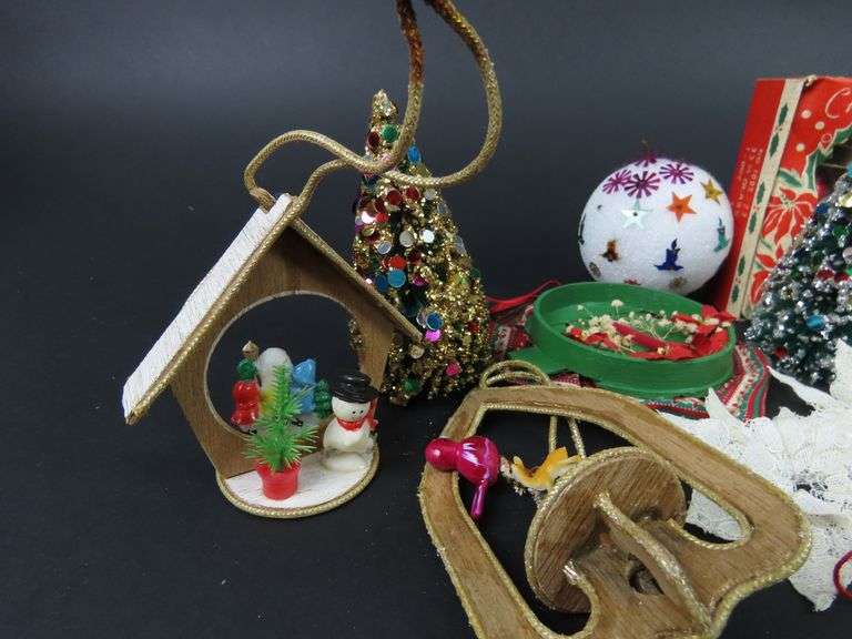 Another Big Lot of Mostly Vintage Christmas Décor with Handcrafted Ornaments