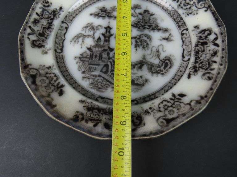 Antique "Pelew Black" Transferware Plate by Edward Challinor Circa: 1842-1867