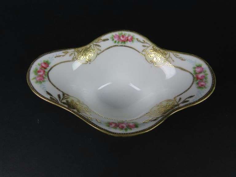 Small Handpainted Nippon Pedestal Condiment Dish - Made in Japan