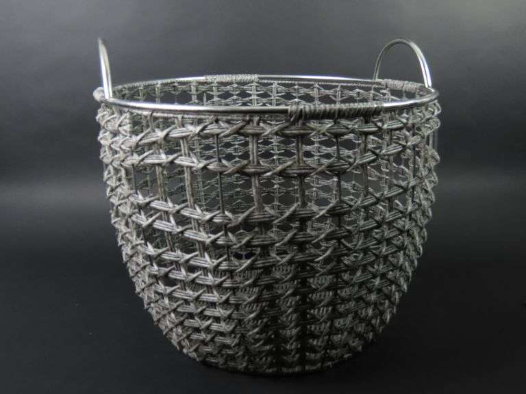Metal Reinforced Faux Jute Basket