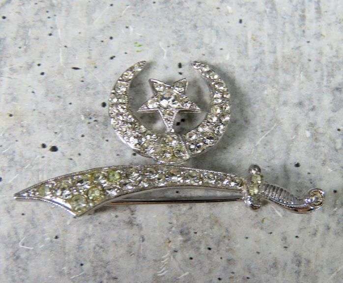 Order of the Eastern Star Rhinestone Brooch
