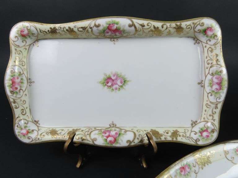 Lot of 2 Handpainted Nippon Serving Dishes - Made in Japan