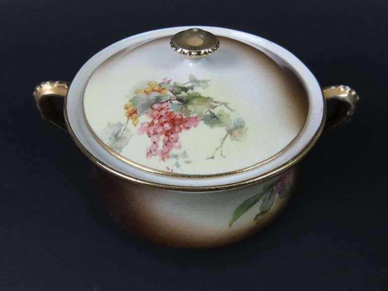 Antique Warwick China Double Handled Lidded Serving Dish