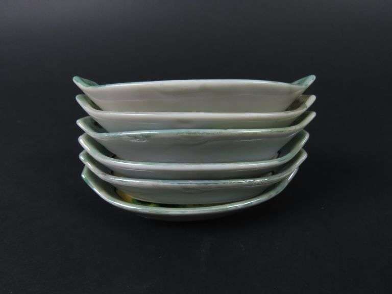 Lot of 6 Small Handpainted Japanese Condiment Dishes